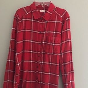 Hollister red plaid flannel shirt